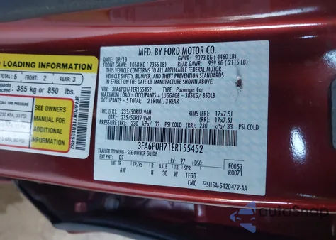 2014 Ford Fusion Se from USA, damaged, VIN 3FA6P0H71ER155452